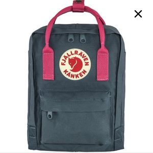 NWT Fjallraven Kanken Mini Backpack Navy with Pink